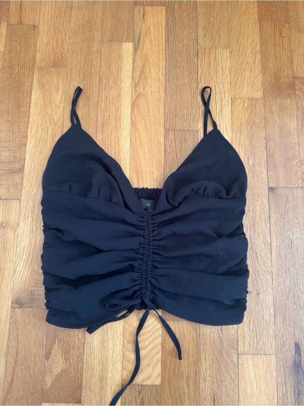 Glassons Black Ruched Drawstring Cami